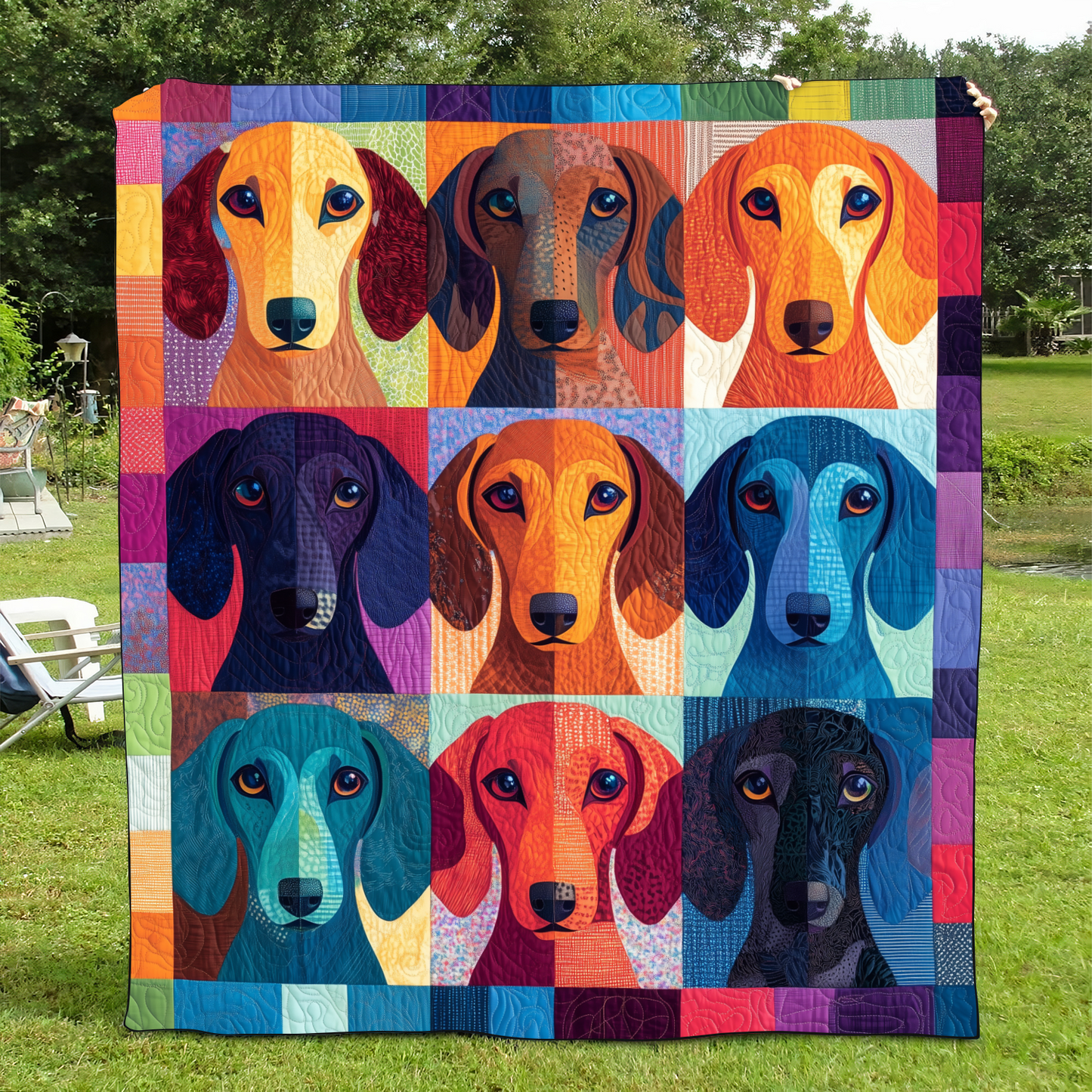 Charming Dachshund Quilted Blanket NCU0VL446