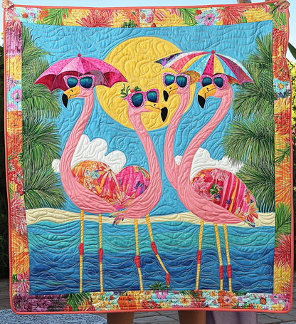 Charming Flamingo Quilted Blanket NCU0VL555