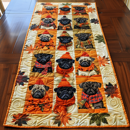 Charming Pugs Quilted Table Runner NCU0VL313