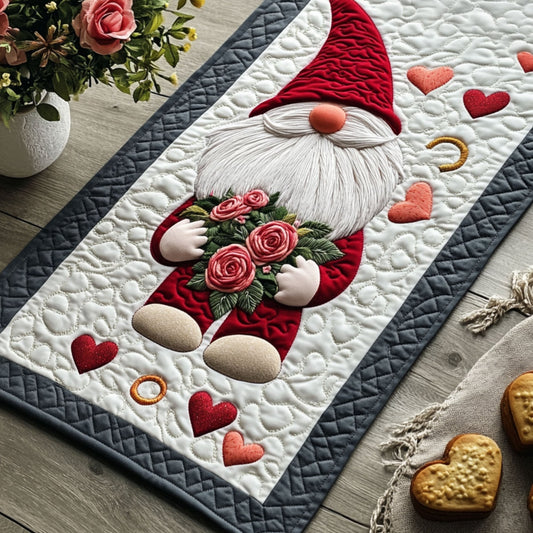 Cherished Gnome Quilted Table Runner NCU0PT2949