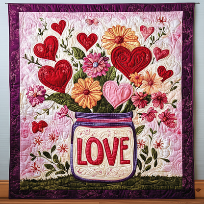 Cherished Hearts Quilted Blanket NCU0TL2340