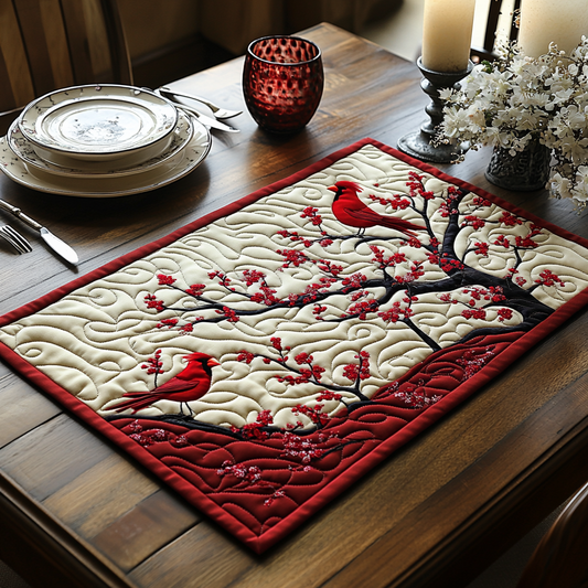 Cherry Cardinal Quilted Placemat NCU0DV1128