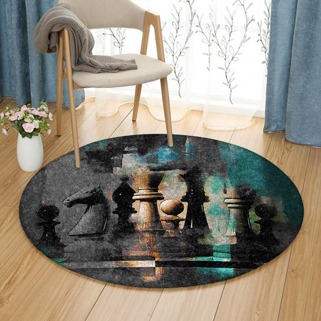 Chess QN160807TM Round Area Rug