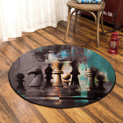 Chess QN160807TM Round Area Rug