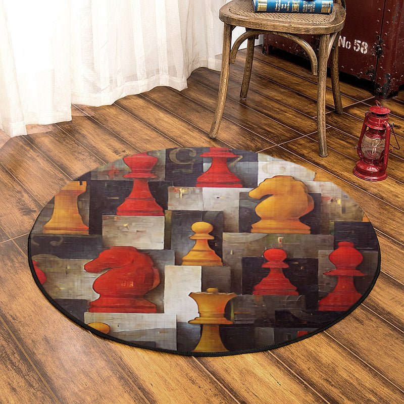 Chess QN160809TM Round Area Rug