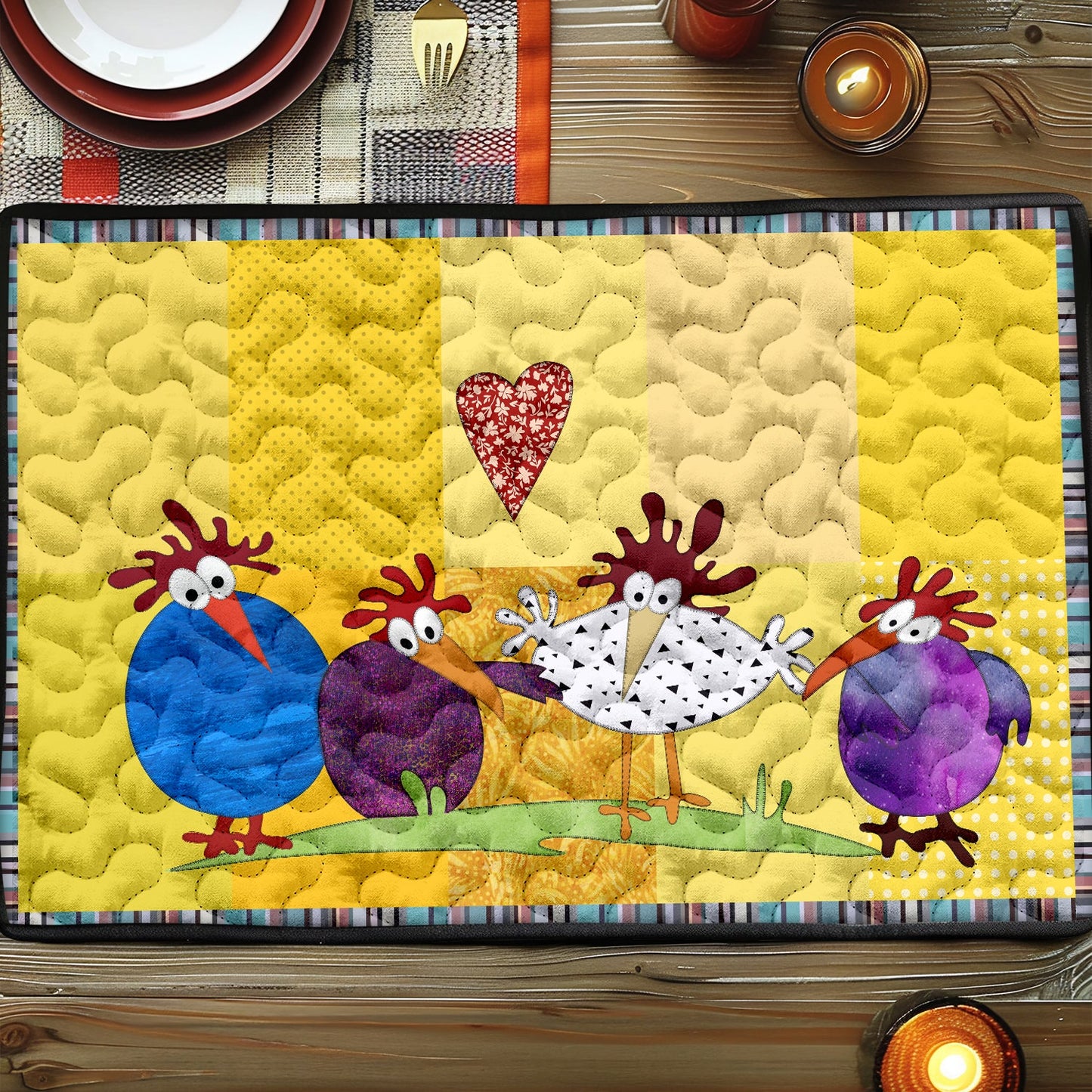 Chicken Quilted Placemat NCU0LL009