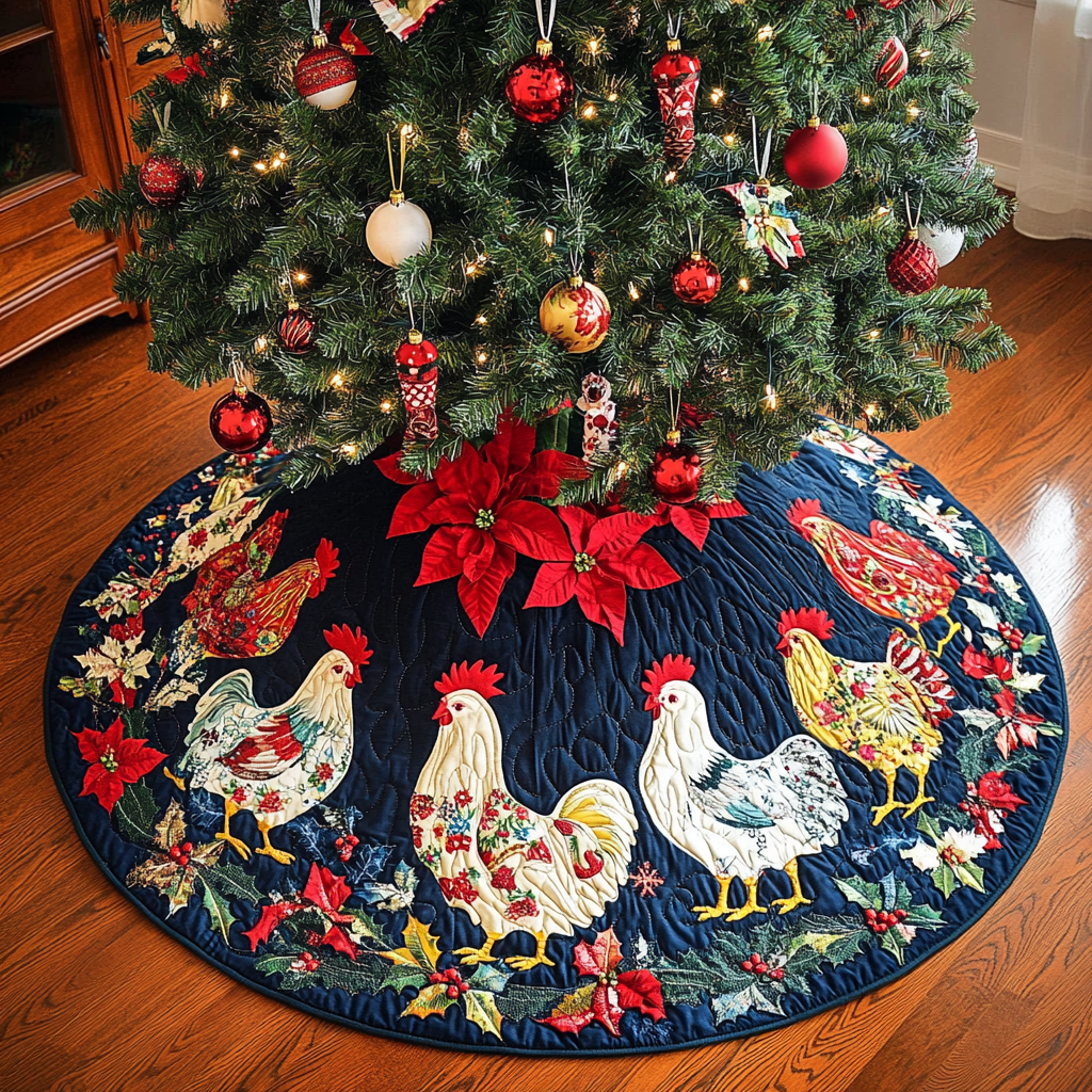 Chicken TAI041124445 Quilted Tree Skirt