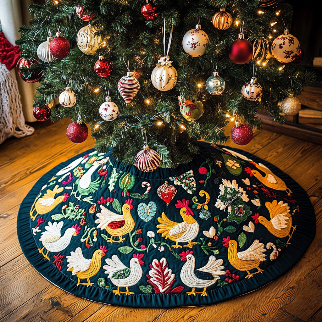 Chicken TAI041124450 Quilted Tree Skirt