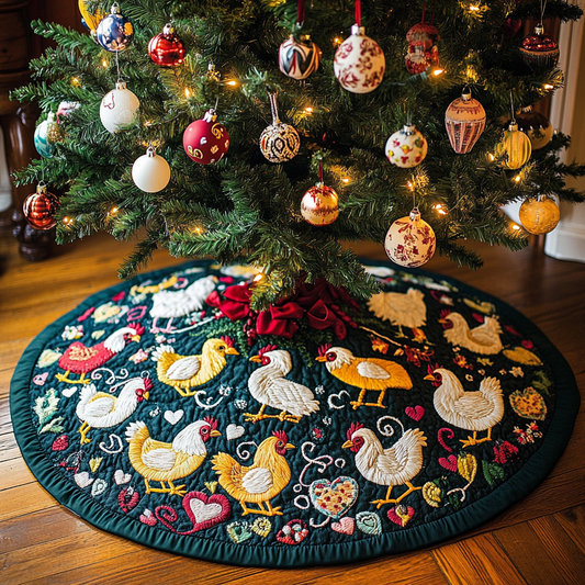 Chicken TAI041124459 Quilted Tree Skirt