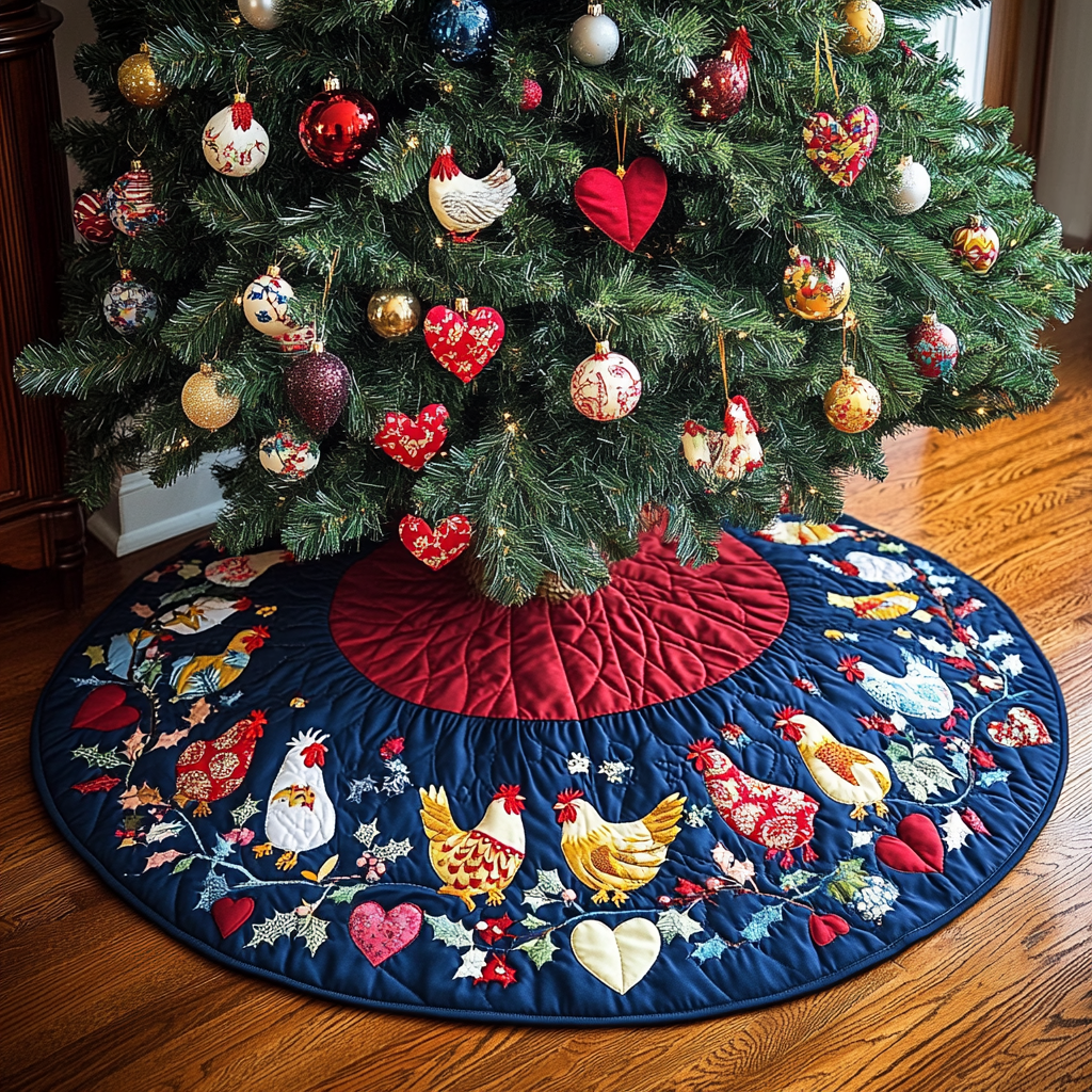 Chicken TAI041124498 Quilted Tree Skirt