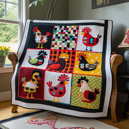 Chicken Mosaic Quilted Blanket NCU0TL250