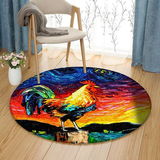 Chicken HT170904TM Round Area Rug