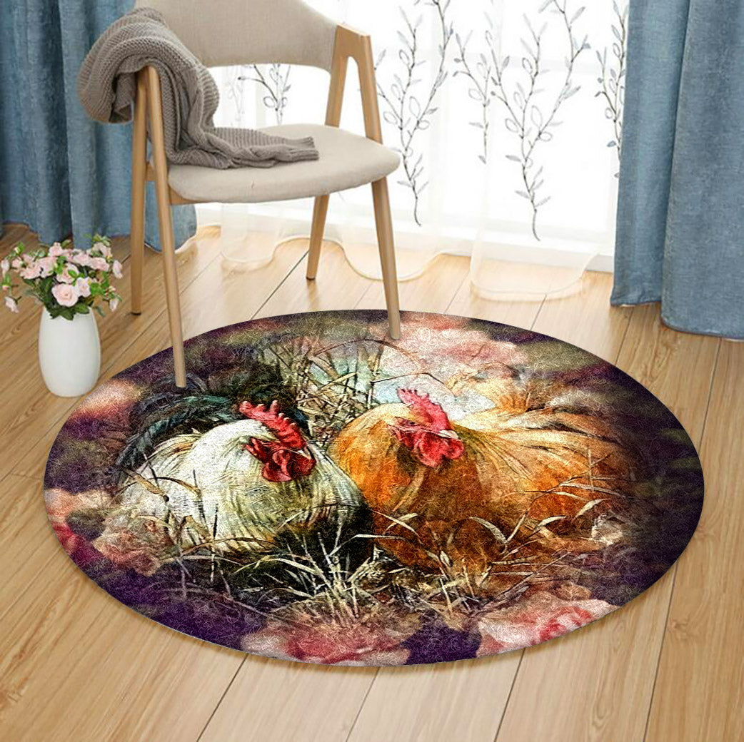 Chicken ML070920RR Round Area Rug