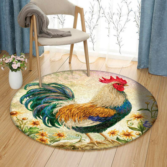 Chicken NT020808A Round Area Rug