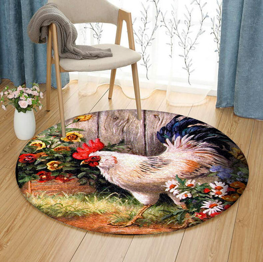 Chicken NT020809A Round Area Rug