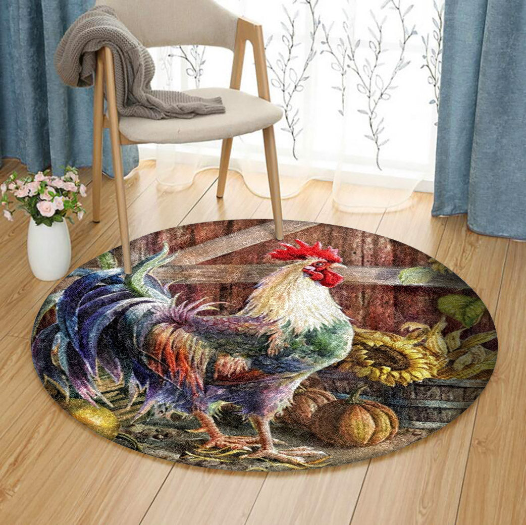 Chicken NT020810A Round Area Rug