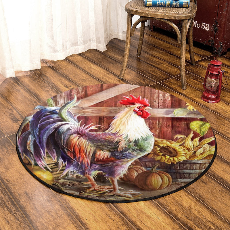 Chicken NT020810A Round Area Rug