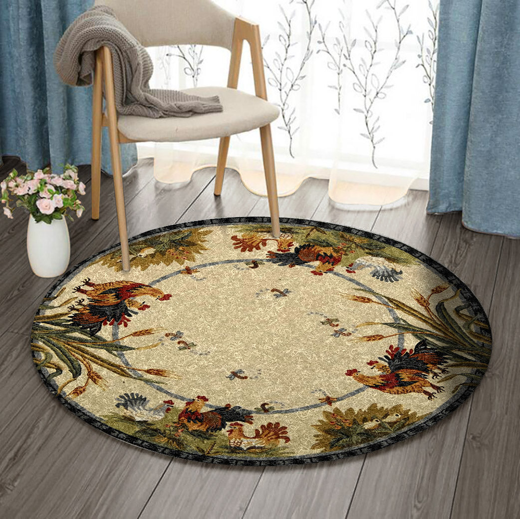 Chicken NT0810019RR Round Area Rug