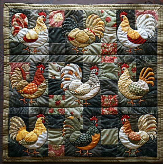 Chicken TAI060324187 Quilted Placemats