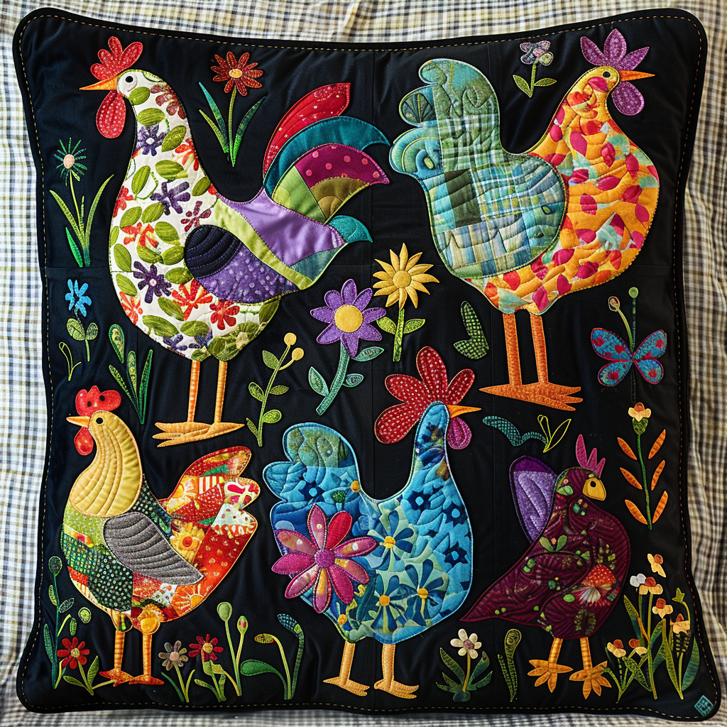 Chicken Cheer Quilted Pillow Case NCU0TL558