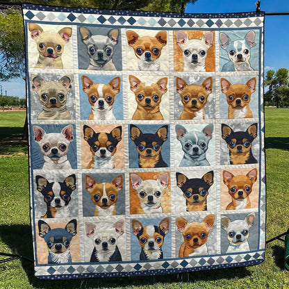 Chihuahua Babies Quilted Blanket NCU0TH390