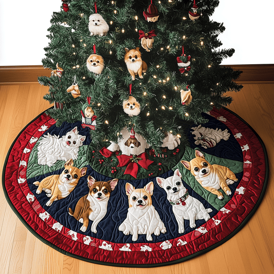 Chihuahua Christmas Quilted Christmas Tree Skirt NCU0TH1992