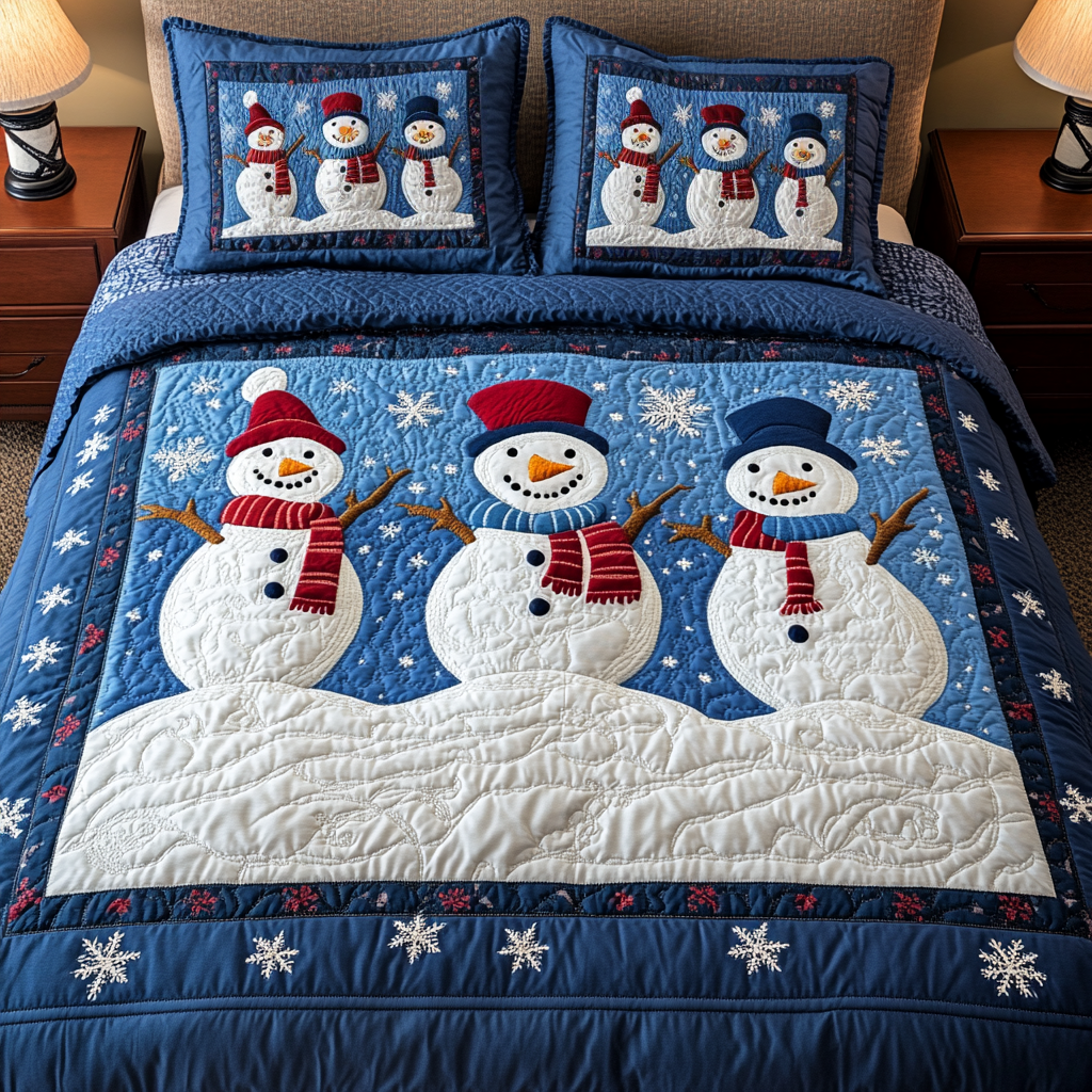 Chilly Cheer 3-Piece Quilted Bedding Set NCU0DK2170