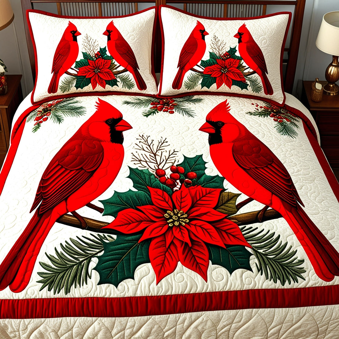 Christmas Cardinal NTA041124408 Quilt Bedding Set