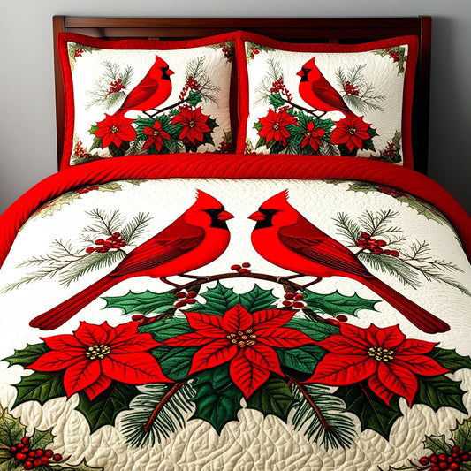 Christmas Cardinal NTA041124409 Quilt Bedding Set