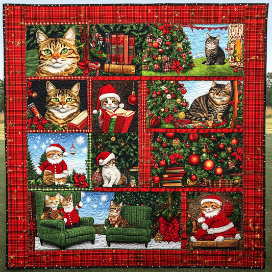 Christmas Cat TAI281024267 Quilt Blanket