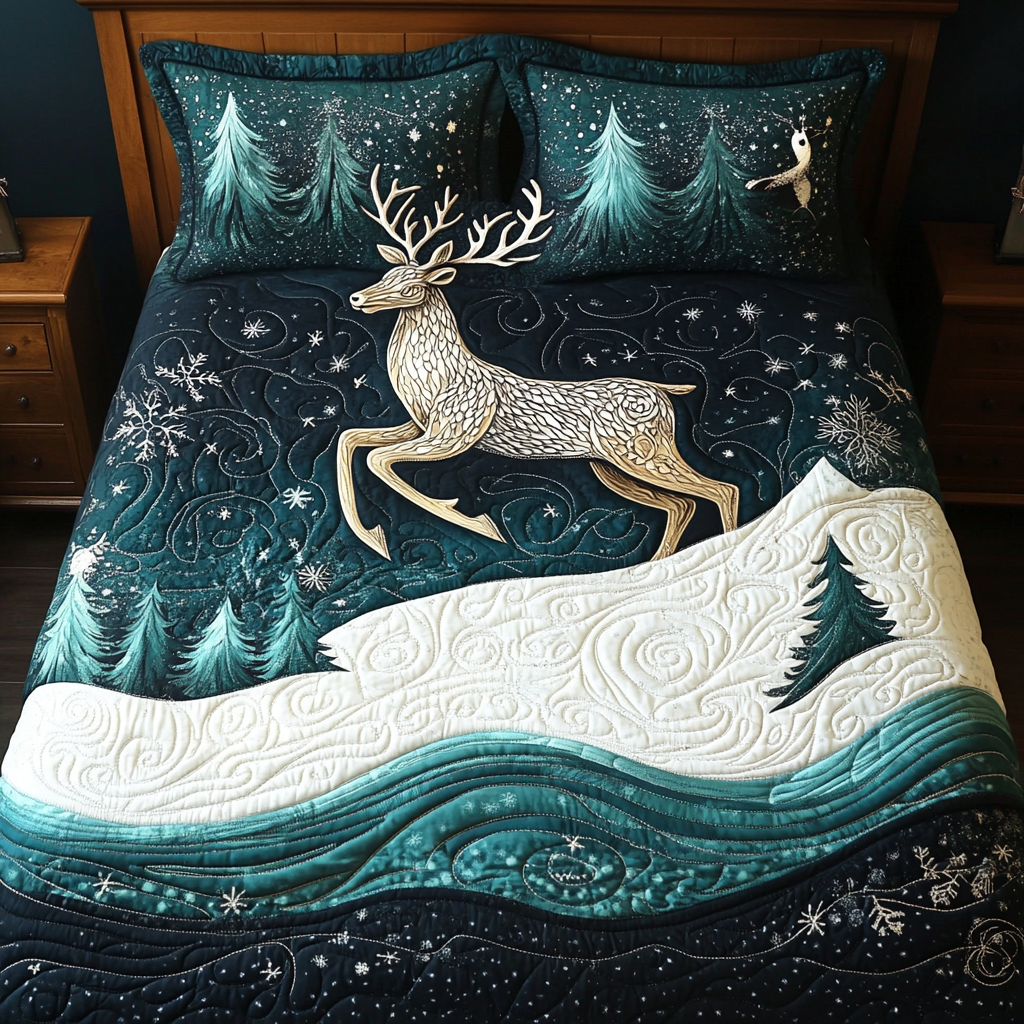 Christmas Deer TAI061124165 Quilt Bedding Set