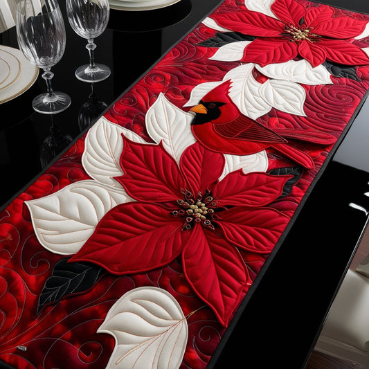 Christmas Floral Cardinal NTA041124652 Quilted Table Runner