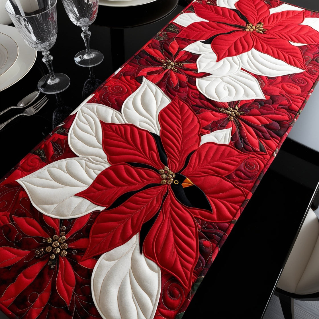 Christmas Floral Cardinal NTA041124653 Quilted Table Runner