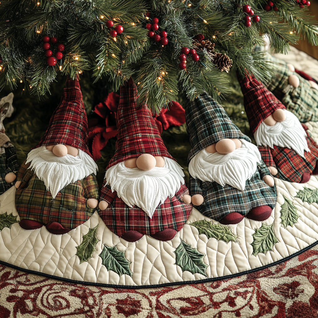 Christmas Gnome TAI041124491 Quilted Tree Skirt