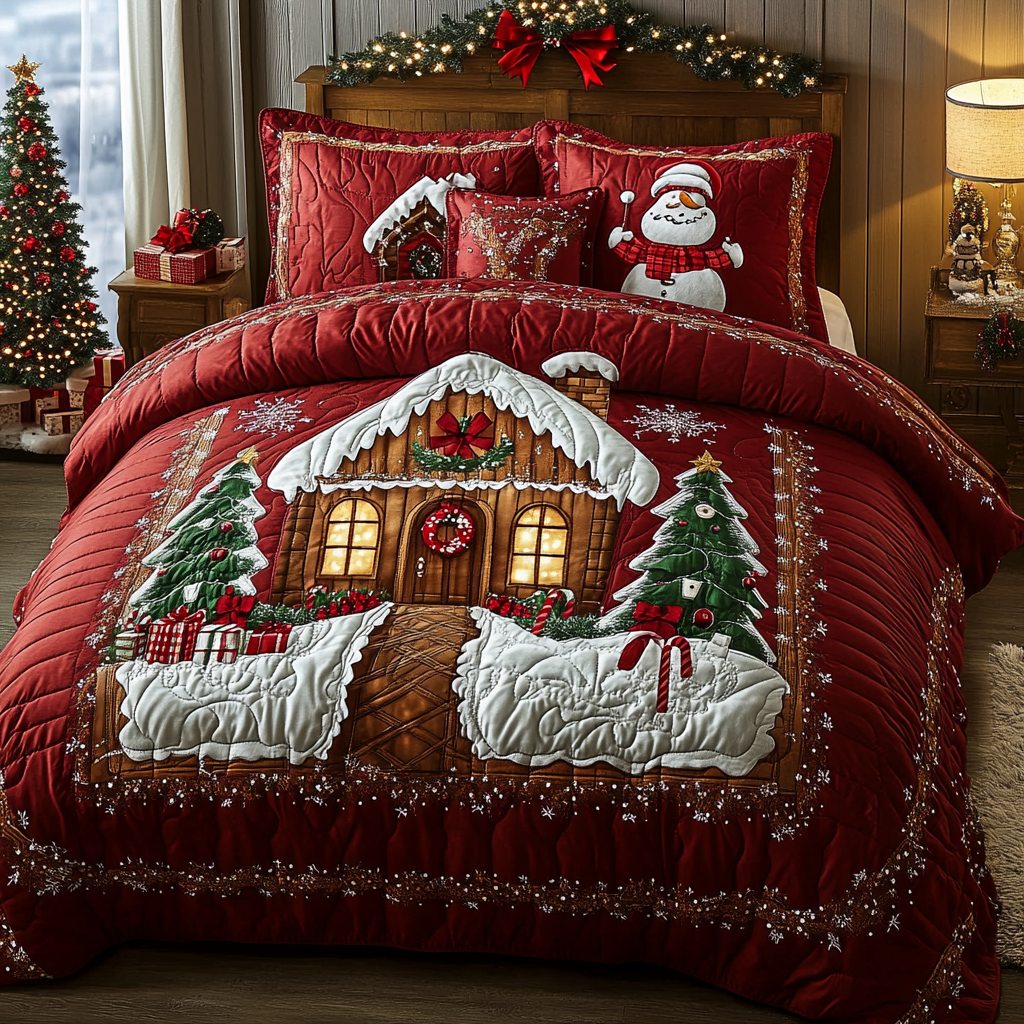 Christmas House TAI061124039 Quilt Bedding Set