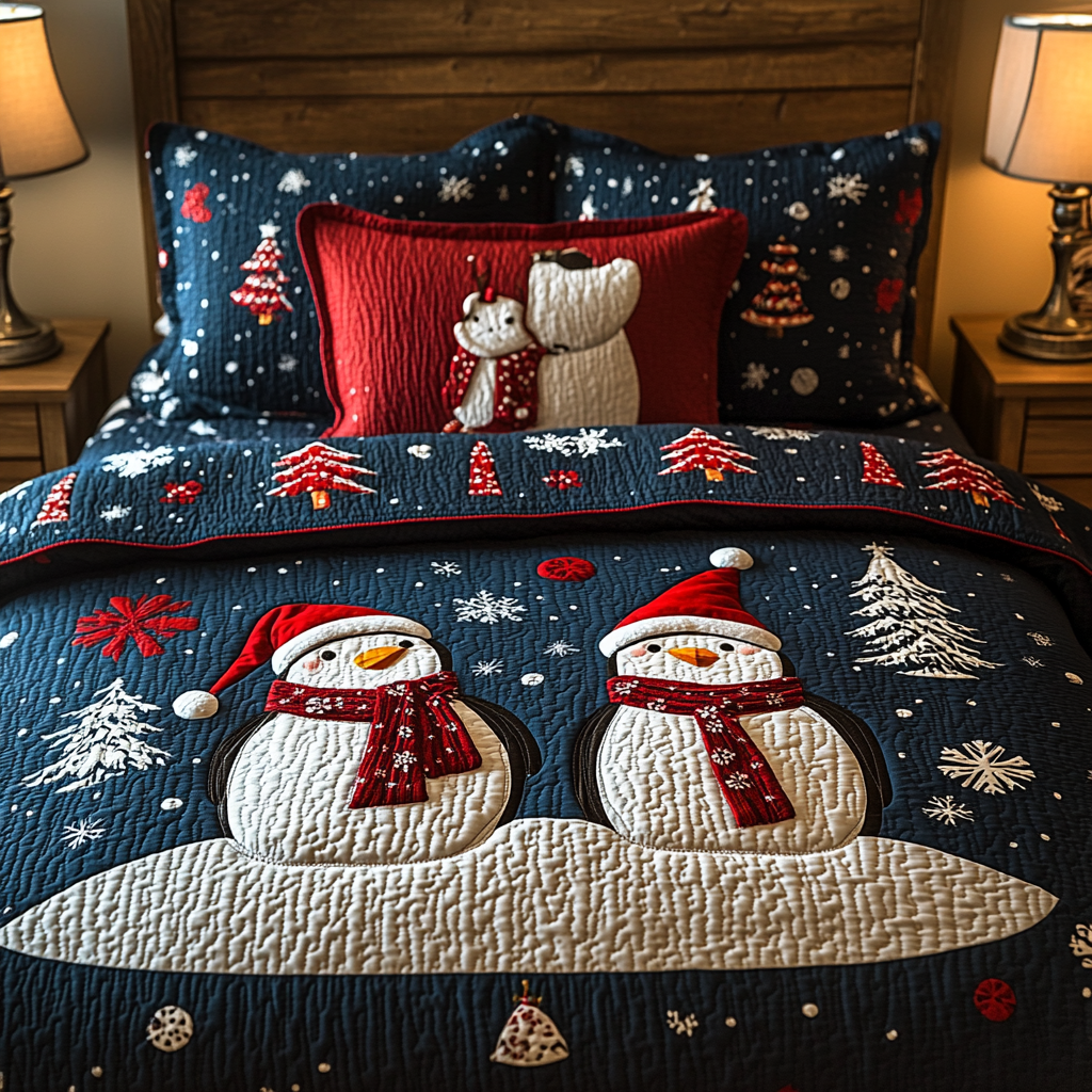 Christmas Penguin TAI041124306 Quilt Bedding Set