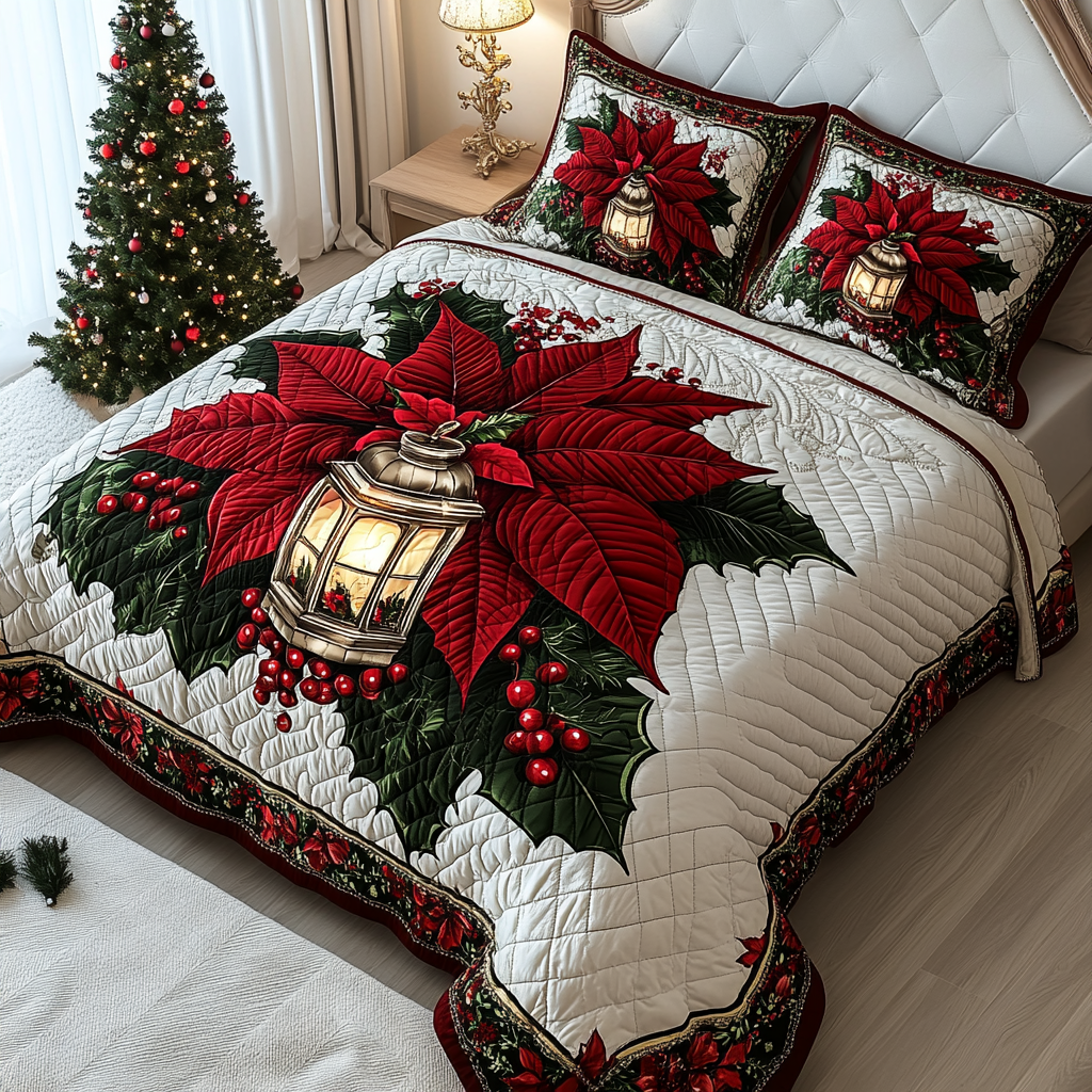 Christmas Poinsettia TAI061124053 Quilt Bedding Set