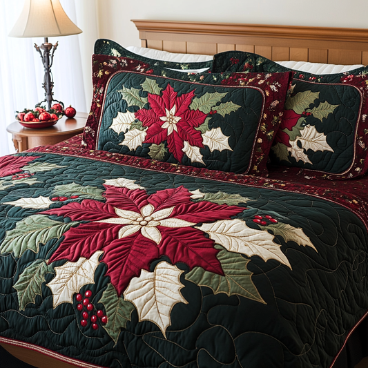 Christmas Poinsettia TAI061124060 Quilt Bedding Set