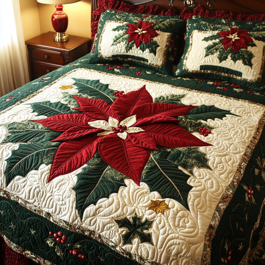 Christmas Poinsettia TAI061124064 Quilt Bedding Set