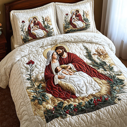 Christmas Poinsettia TAI311024015 Quilt Bedding Set