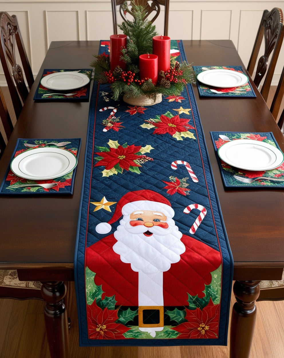 Christmas Santa NTA281024286 Quilted Table Runner