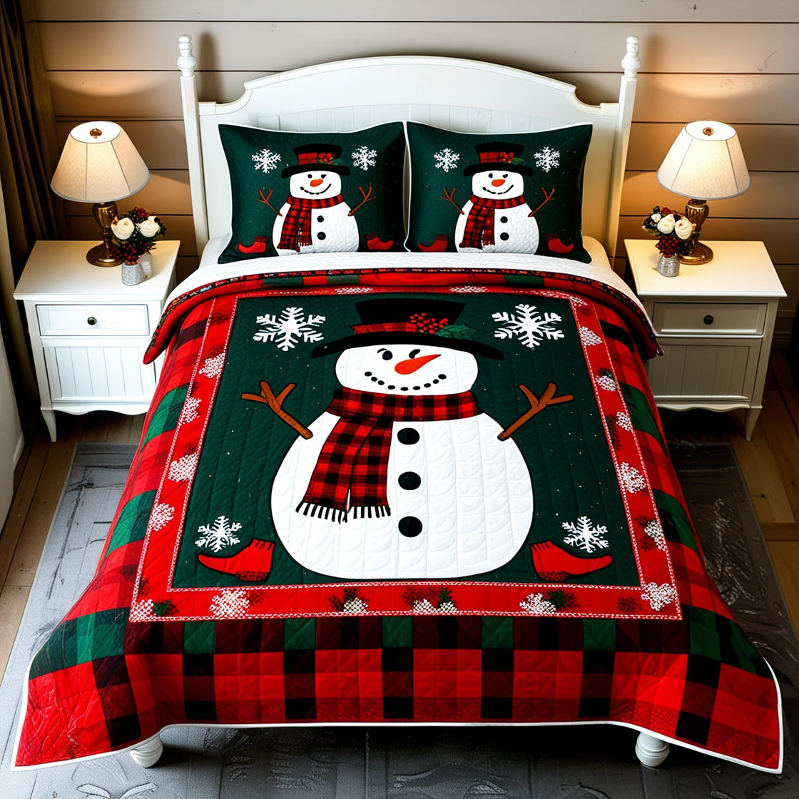 Christmas Snowman NTA041124423 Quilt Bedding Set