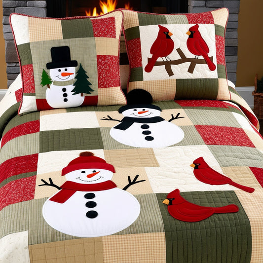 Christmas Snowman NTA181024616 Quilt Bedding Set