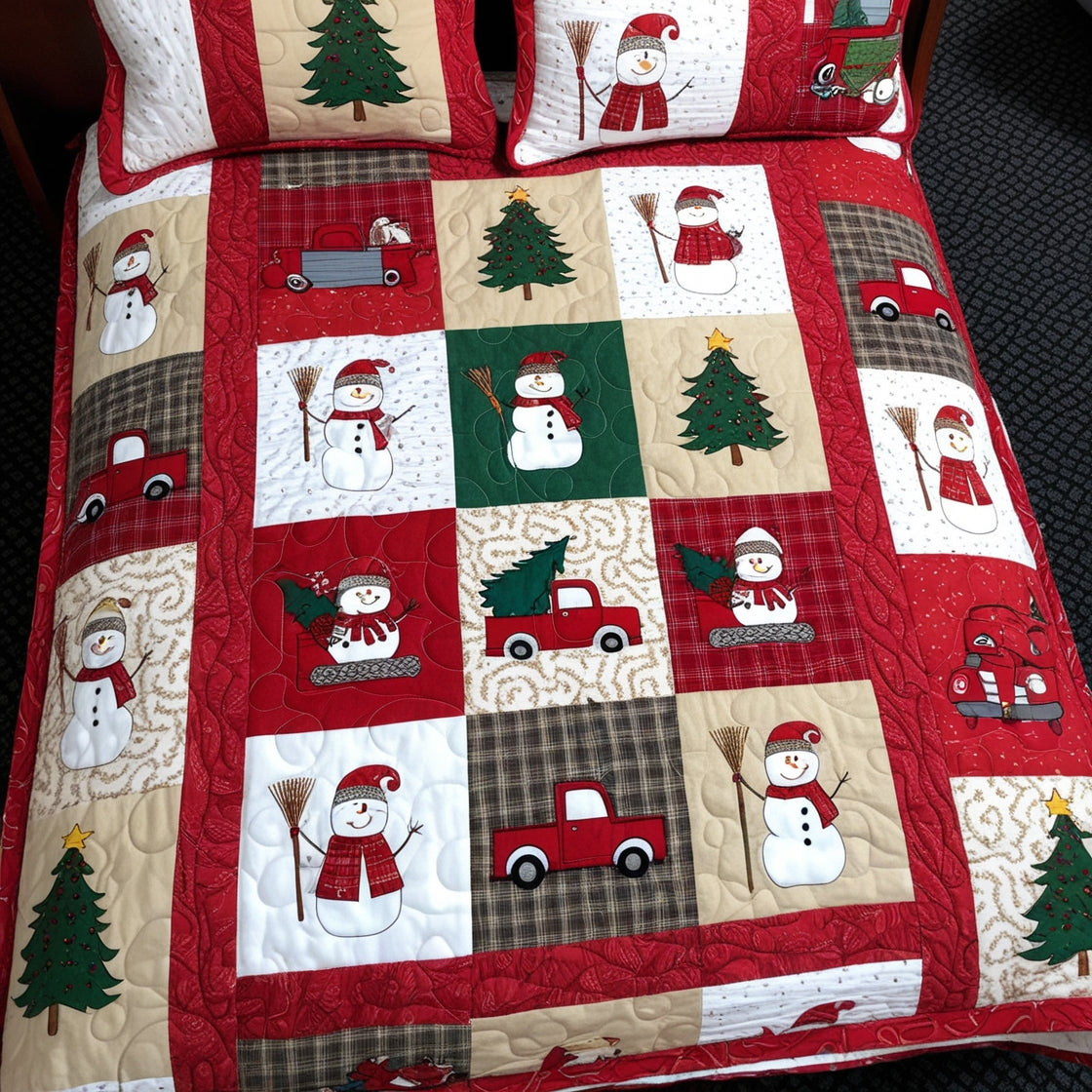 Christmas Snowman NTA181024627 Quilt Bedding Set