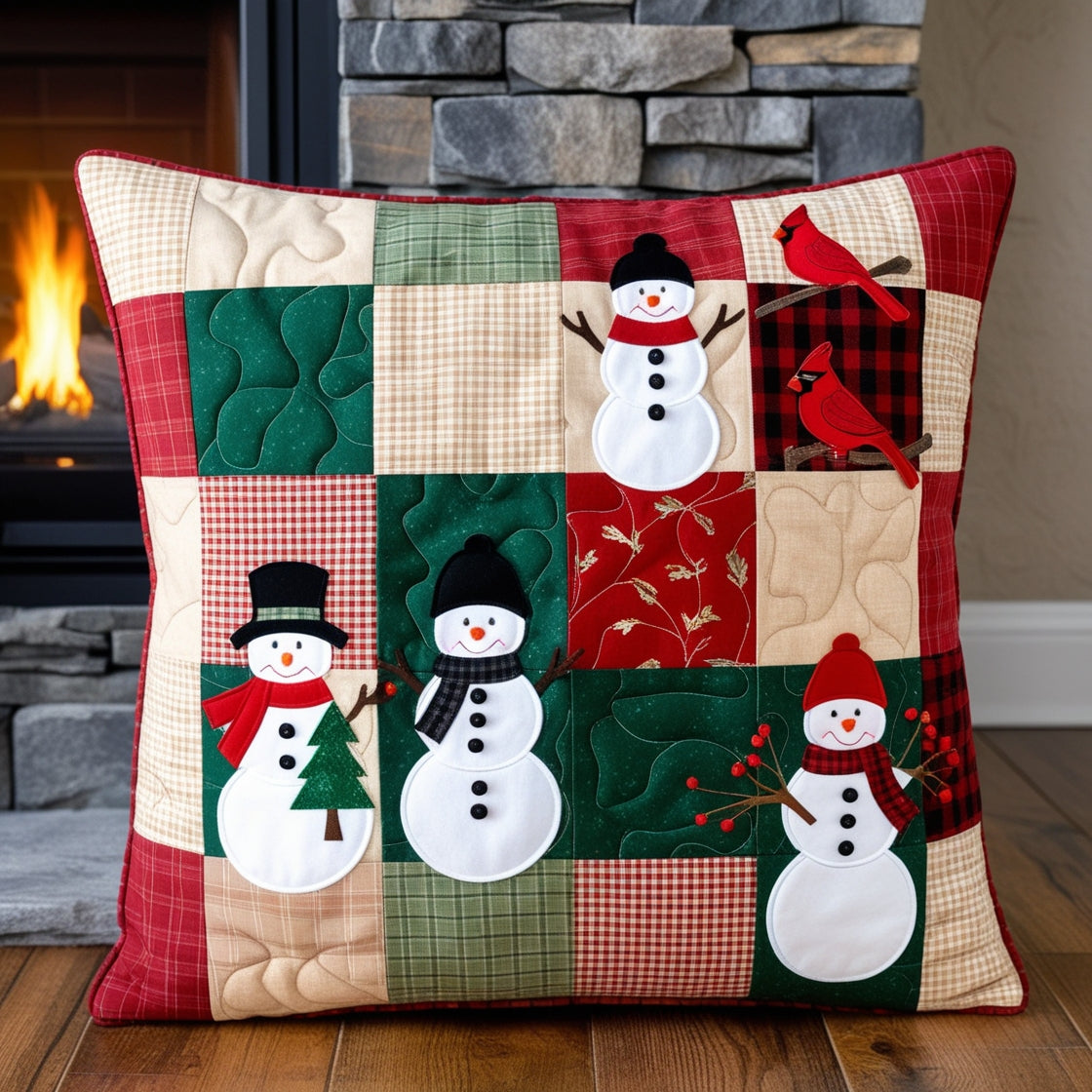 Christmas Snowman NTA181024639 Quilted Pillow Case