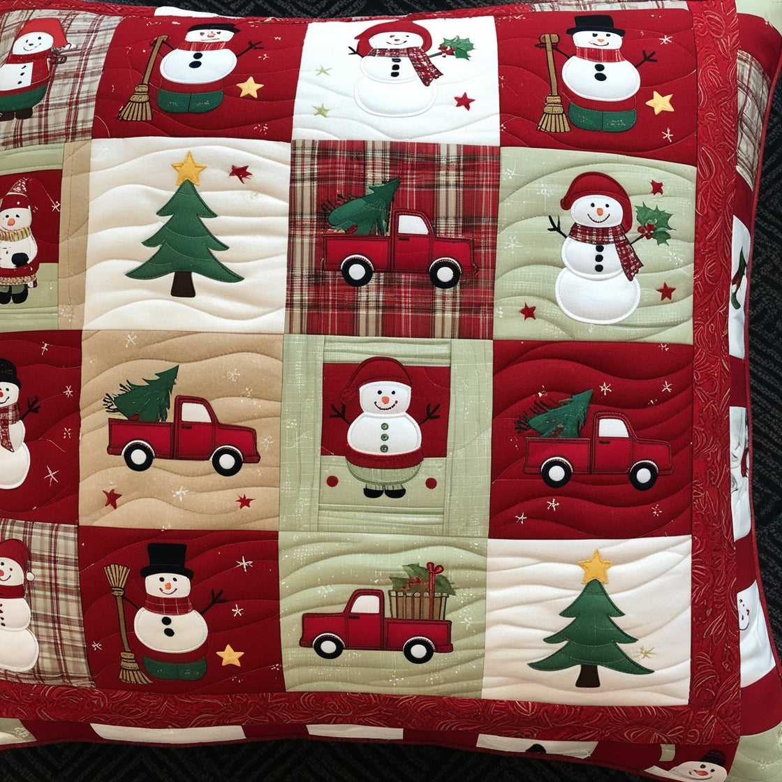 Christmas Snowman NTA181024646 Quilted Pillow Case