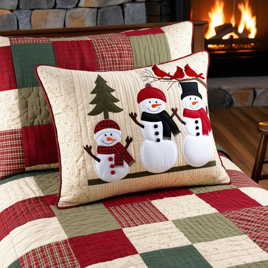 Christmas Snowman NTA181024655 Quilted Pillow Case