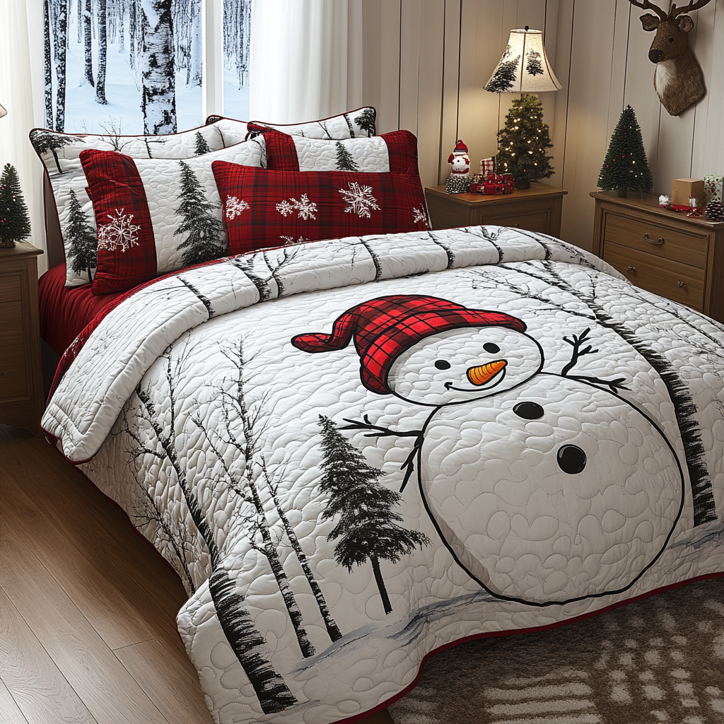 Christmas Snowman TAI041124199 Quilt Bedding Set