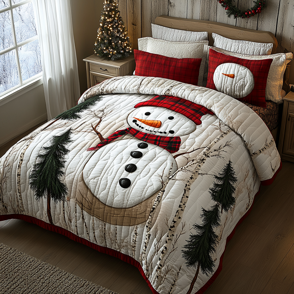 Christmas Snowman TAI041124200 Quilt Bedding Set