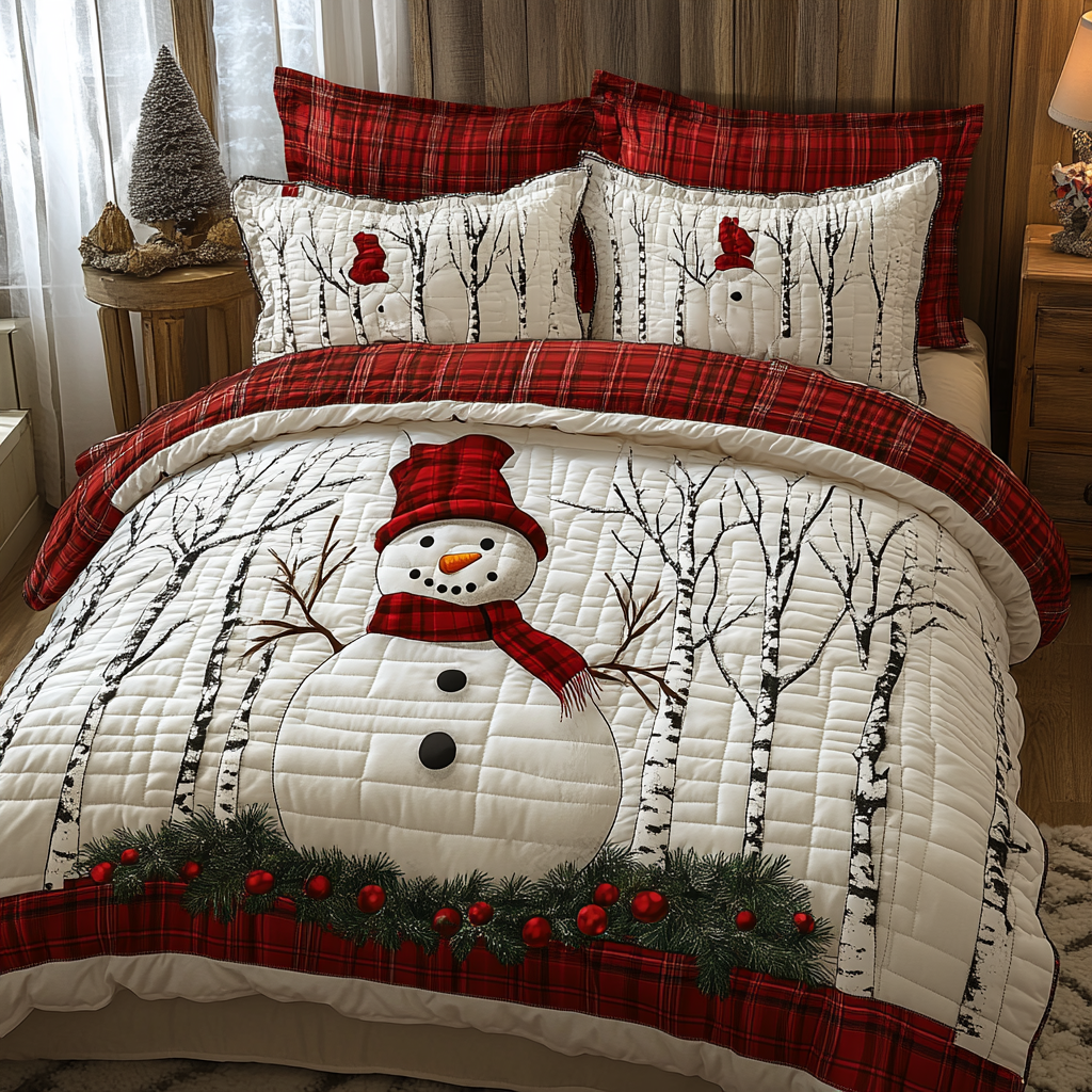 Christmas Snowman TAI041124201 Quilt Bedding Set